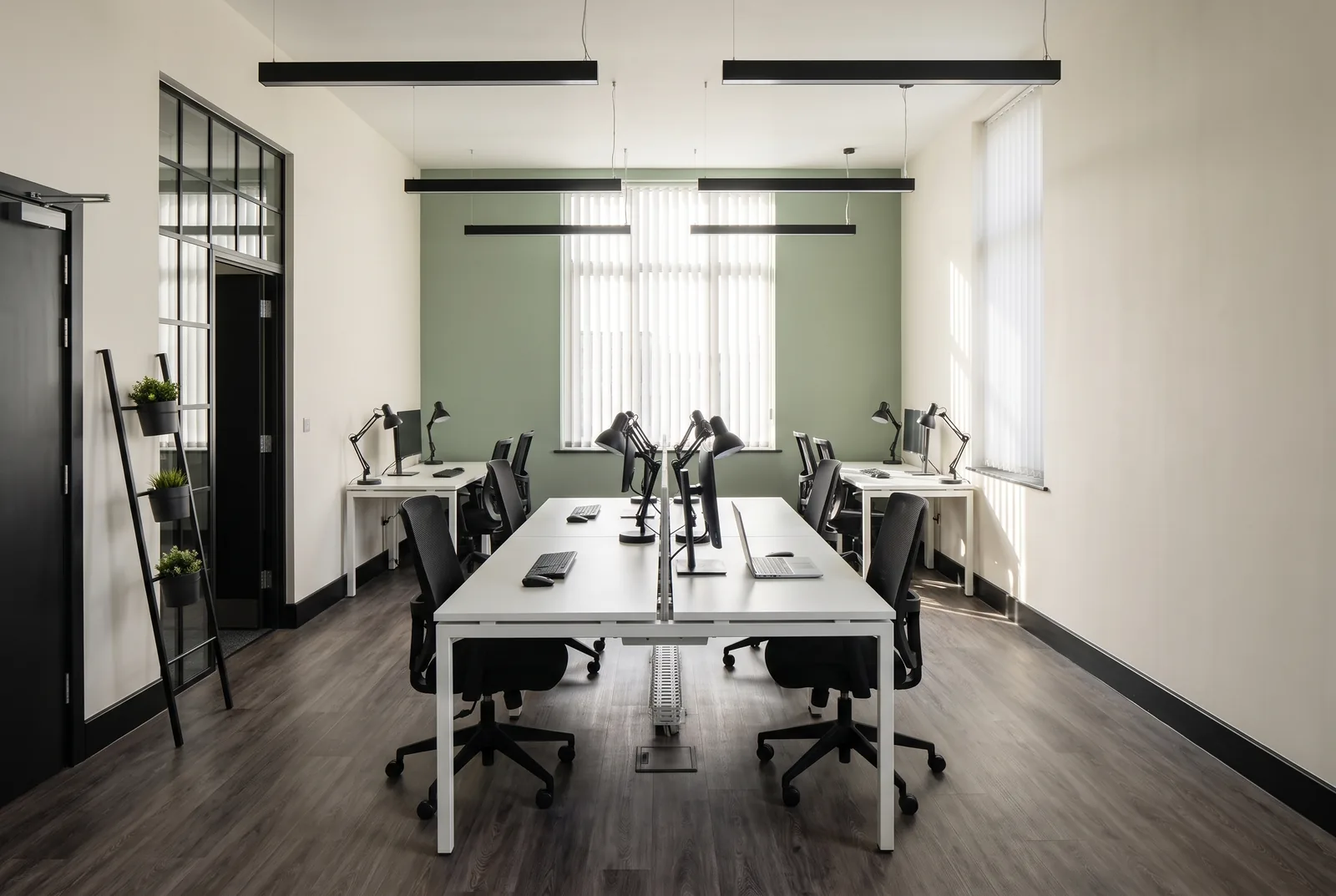 Team office 00.07 with desks · photorealistic render